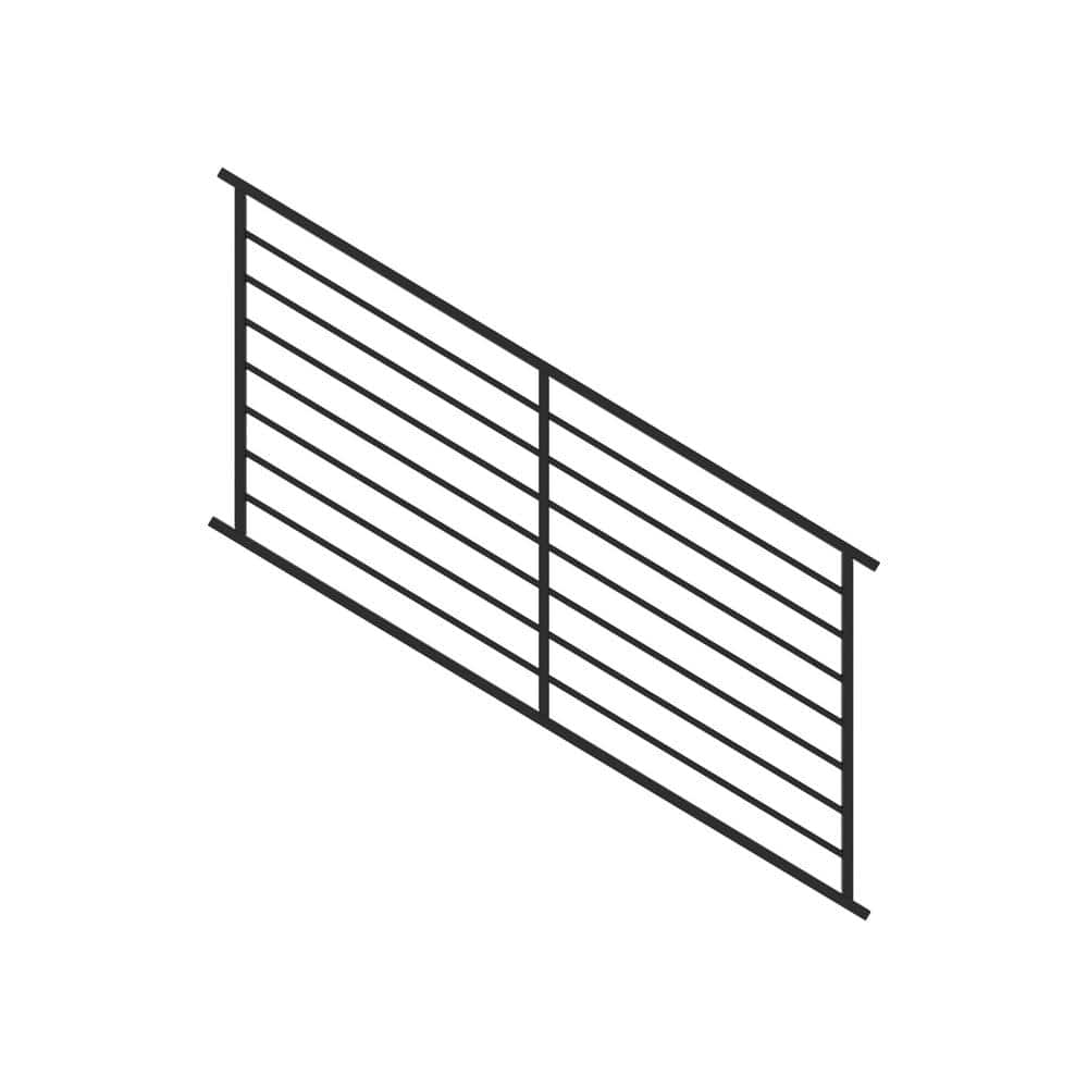 FORTRESS Fe26 Axis 34 in. H x 6 ft. W Black Steel Railing Stair Panel