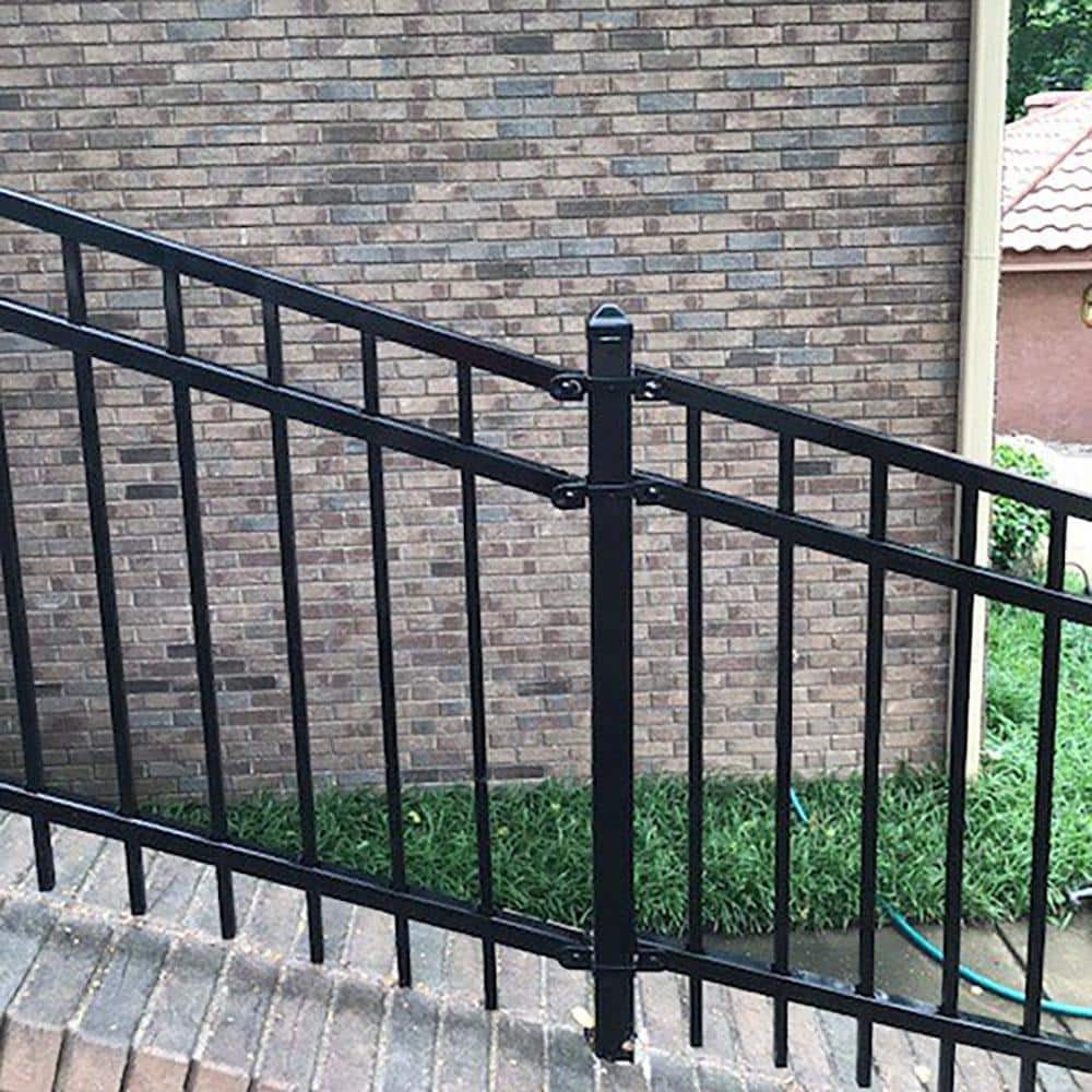 FORTRESS Versai Gloss Black Steel Fence Line Bracket (3-Pack)