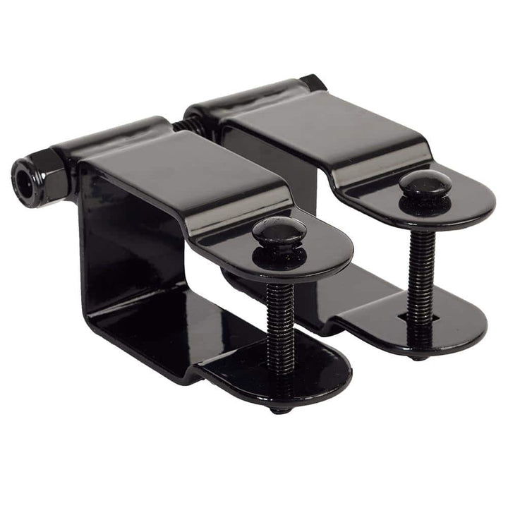 FORTRESS Versai 2 in. Black Steel Gate Hinge Fence Gate Post (2-Pack )