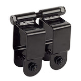 FORTRESS Versai 2 in. Black Steel Gate Hinge Fence Gate Post (2-Pack )