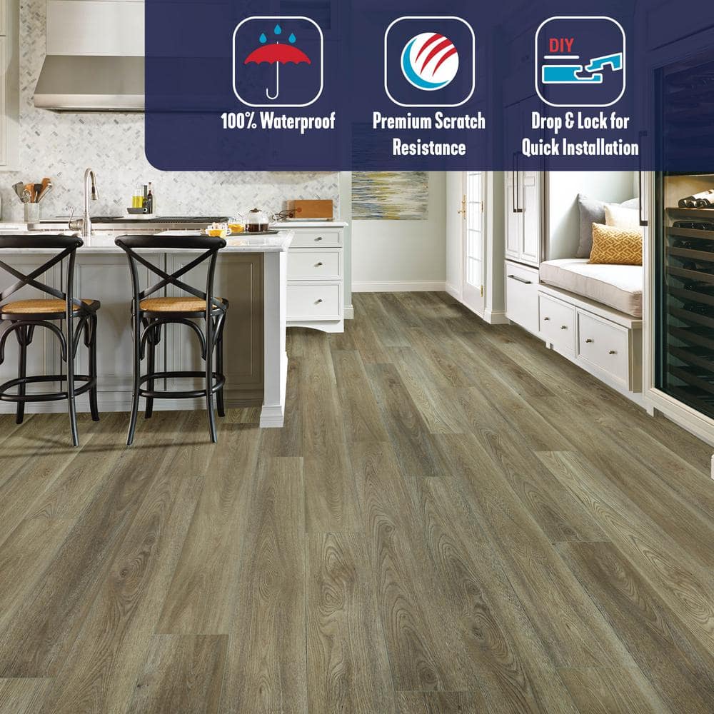 Bruce reDefine Fox Den 22 MIL, 7 in. W x 48 in. L Waterproof Click-Lock Vinyl Plank Flooring – Pallet (709.20 sq. ft.)