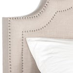Safavieh Theron Light Beige/Silver Nailheads Full Upholstered Bed
