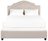 Safavieh Theron Light Beige/Silver Nailheads Full Upholstered Bed