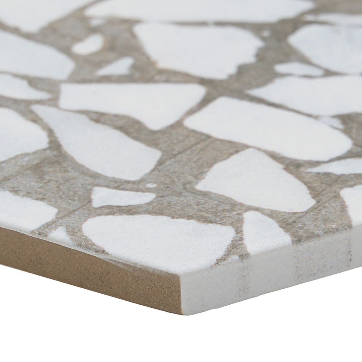 Lux Tile Terrazzo Hex Grigio Gray 9" Matte Porcelain Tile