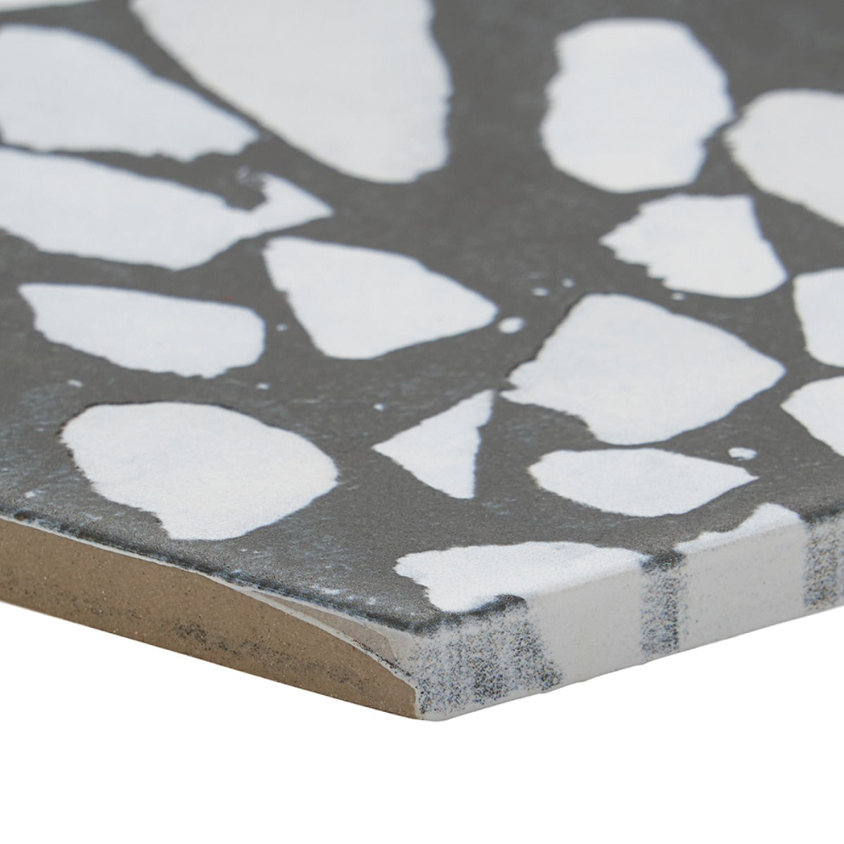 Lux Tile Terrazzo Hex Nero Black & White 9" Matte Porcelain Tile