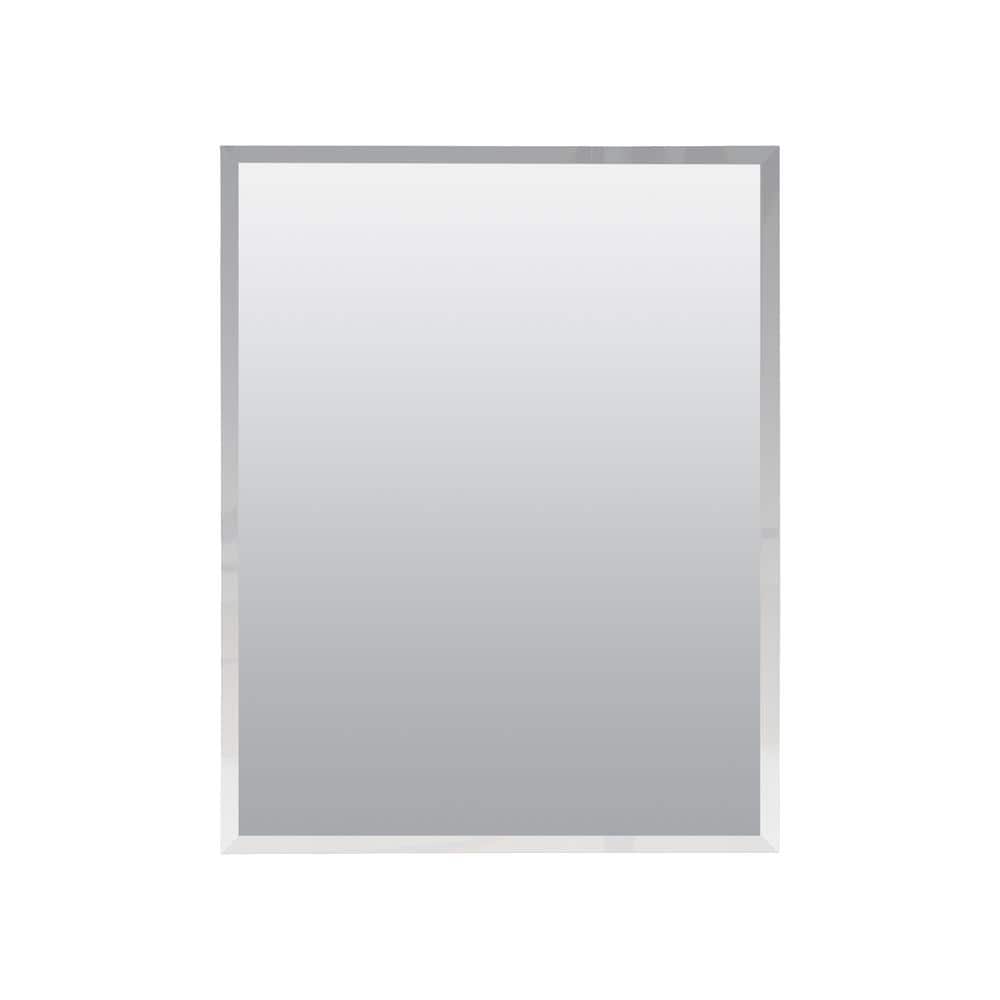 Glacier Bay 16 in. W x 20 in. H Rectangular Recessed or Surface Mount Frameless Beveled Mirror Medicine Cabinet