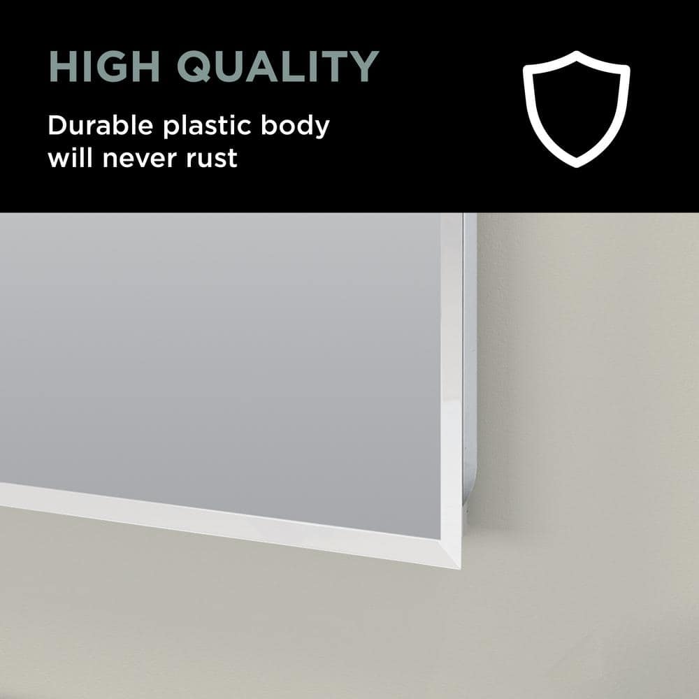 Glacier Bay 16 in. W x 20 in. H Rectangular Recessed or Surface Mount Frameless Beveled Mirror Medicine Cabinet