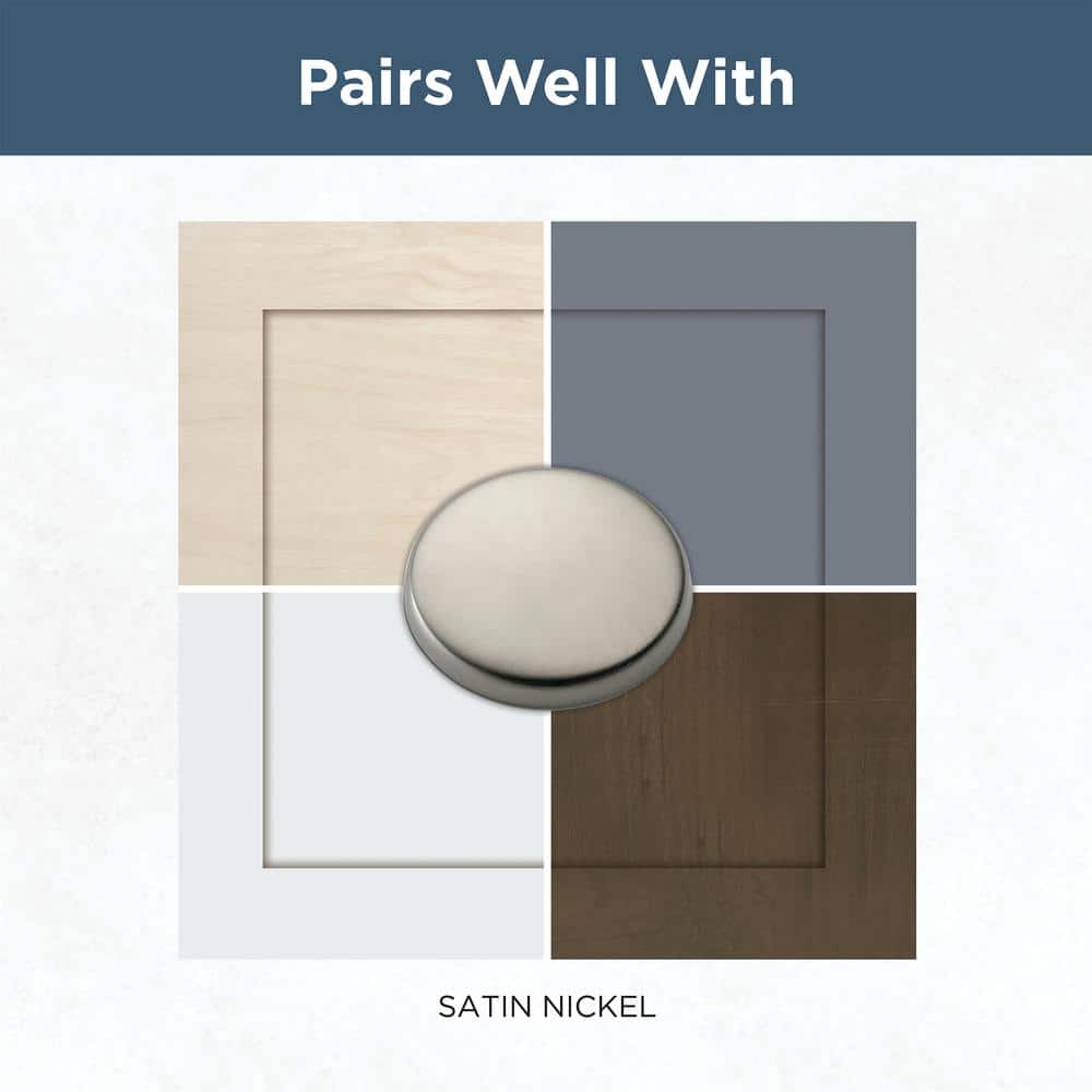 Richelieu 1-1/2 in. Satin Nickel Simple Soft Square Cabinet Knob