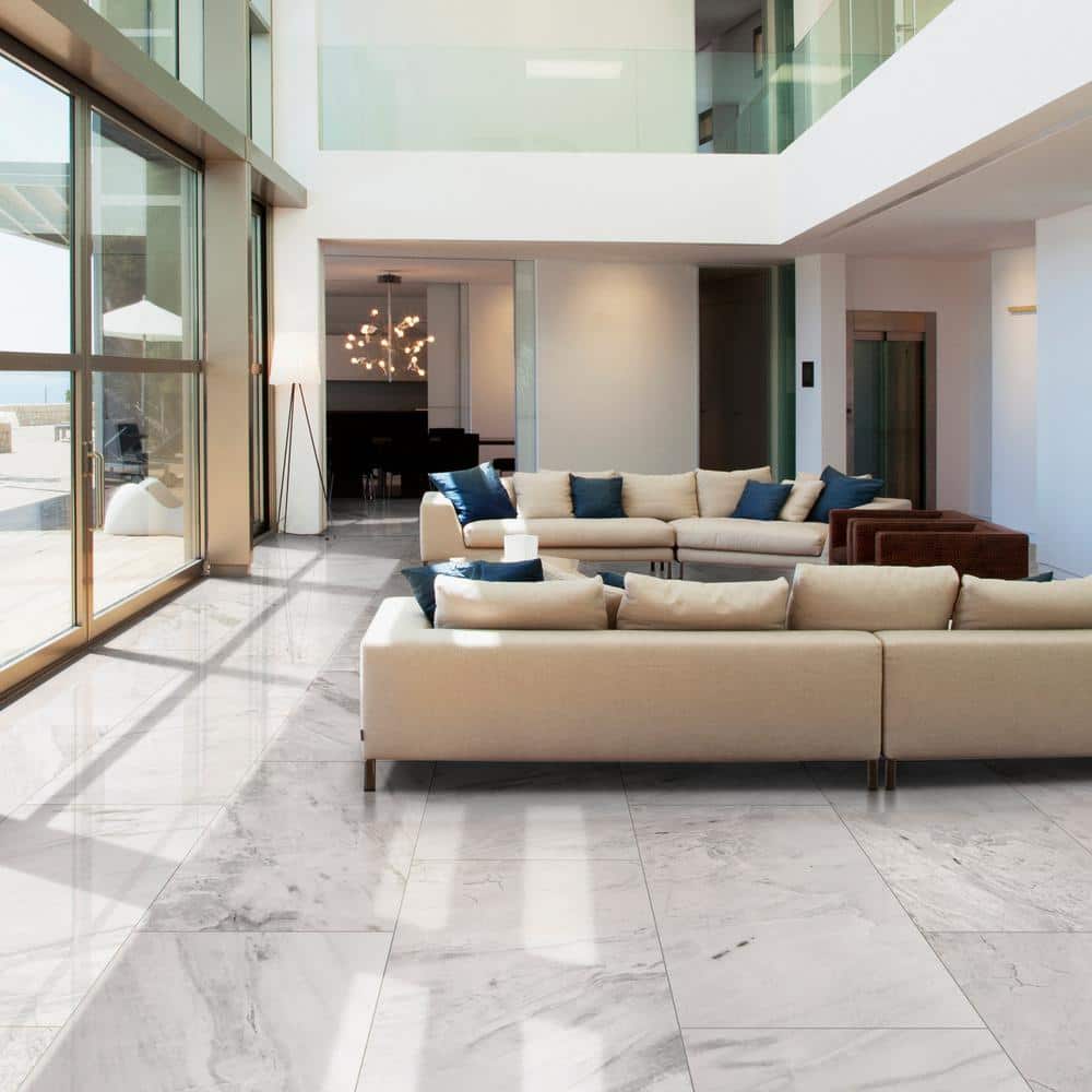 MSI Franrivers Gray Onyx 24 in. W x 48 in. L Polished Porcelain Floor and Wall Tile (16 sq. ft./Case)