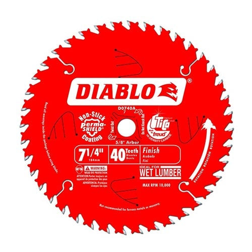 Diablo Fine Finish Circular Saw Blade for Wood 7-1/4" 40 Teeth