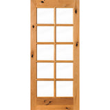 36 in. x 80 in. Classic French Alder 10-Lite Clear Low-E Left-Hand Inswing Unfinished Wood Exterior Prehung Front Door