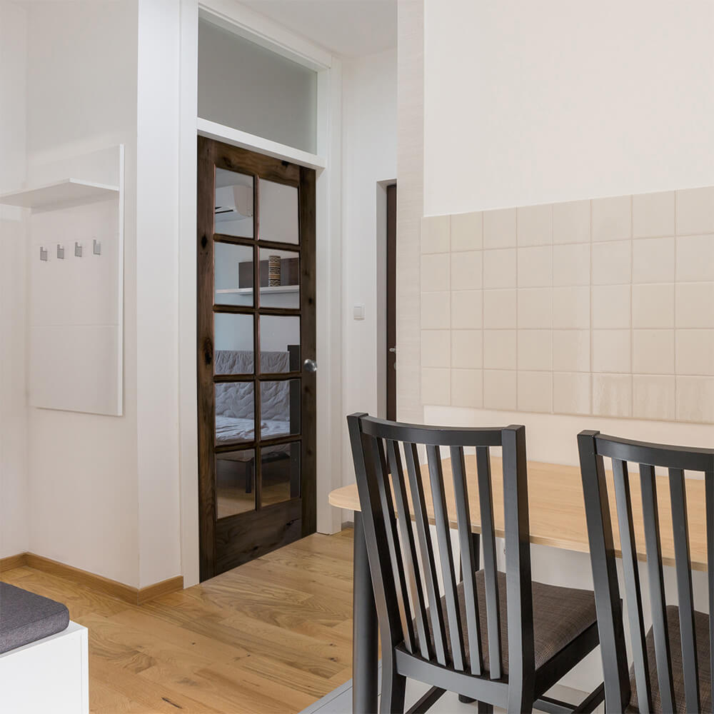 Krosswood Doors 36 in. x 80 in. Rustic Knotty Alder 10‑Lite Clear Tempered Glass TDL Stainable Interior Door Slab
