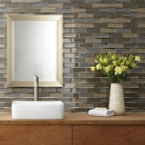Daltile Premier Accents Frost Linear 12 in. x 13 in. x 8 mm Glass Mosaic Wall Tile (0.96 sq. ft. / piece)
