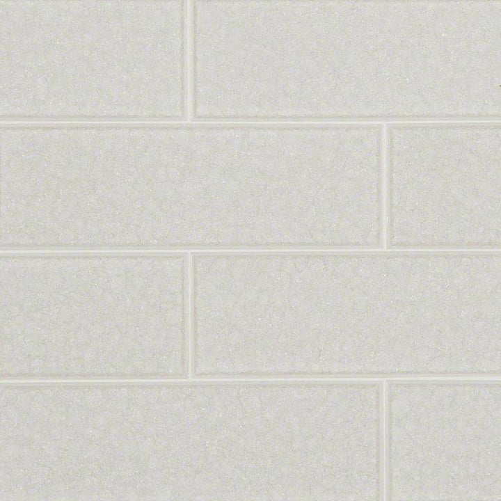 MSI Frosted Icicle 3 in. x 9 in. Glossy Glass Ice White Subway Tile (3.8 sq. ft. / case)