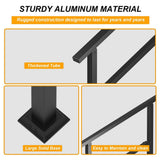 FUFU&GAGA 36 in. H x 3.3 ft. W Black Iron Rail Kit Handrails Outdoor Adjustable Exterior Stair Railing Fit 2 or 3 Steps (2-Pack)