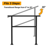 FUFU&GAGA 36 in. H x 3.3 ft. W Black Iron Rail Kit Handrails Outdoor Adjustable Exterior Stair Railing Fit 2 or 3 Steps (2-Pack)