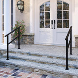 FUFU&GAGA 36 in. H x 3.3 ft. W Black Iron Rail Kit Handrails Outdoor Adjustable Exterior Stair Railing Fit 2 or 3 Steps (2-Pack)