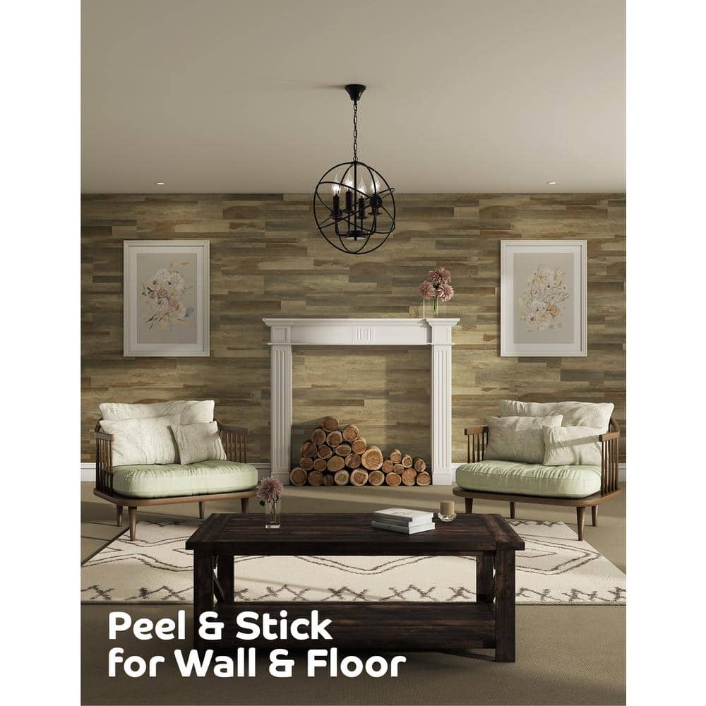 DuraDecor Weekend Warrior Fumed Distressed 3 MIL x 7-in W x 48-in L Peel & Stick Water Resistant Luxury Vinyl Flg (23.3 sf/case)