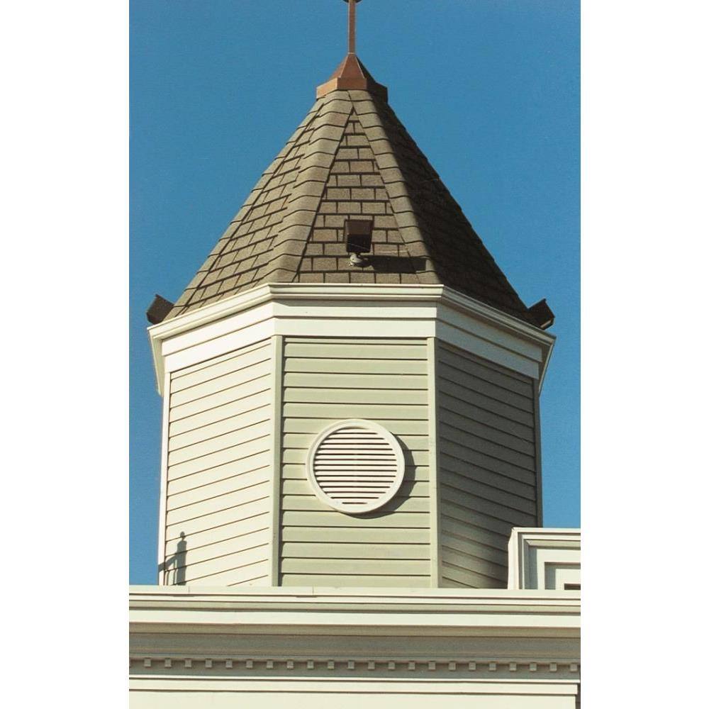 Fypon 28 in. x 28 in. Round Polyurethane Weather-Resistant Gable Louver Vent