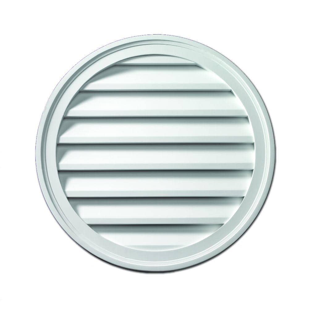 Fypon 28 in. x 28 in. Round Polyurethane Weather-Resistant Gable Louver Vent