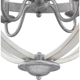 Progress Lighting Keowee 4-Light Galvanized Orb Chandelier with Antique White Wood Accents
