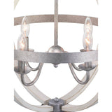 Progress Lighting Keowee 4-Light Galvanized Orb Chandelier with Antique White Wood Accents