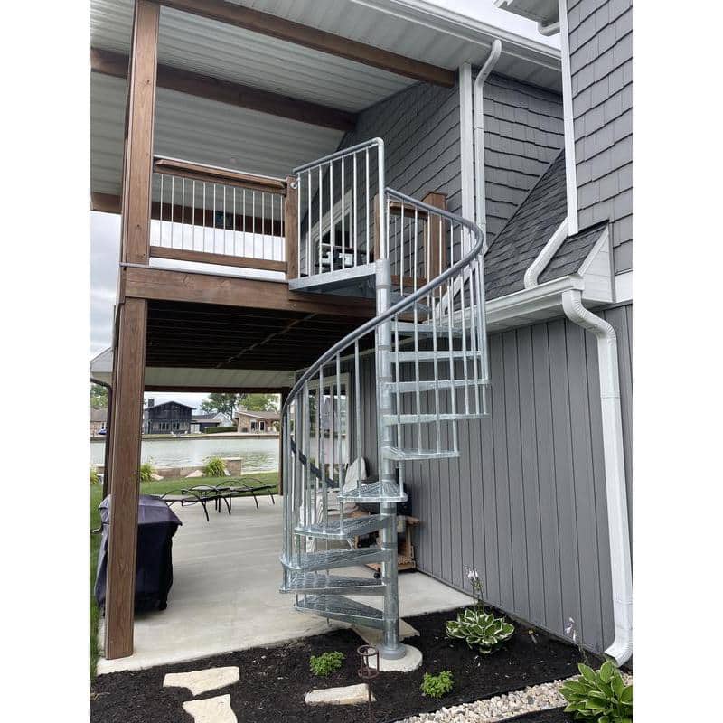 Dolle Toronto V3 PE 12 ft. 4 in. Galvanized Stair Kit