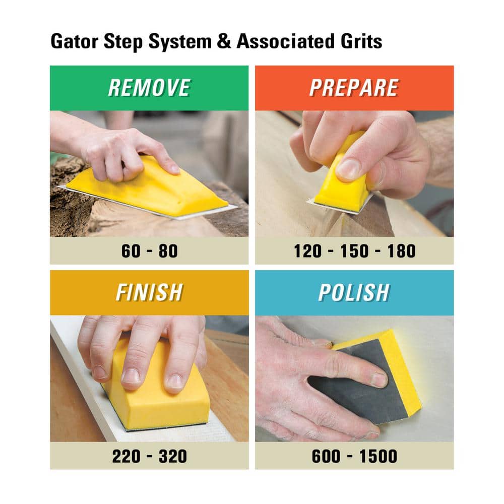 Gator Speed Sheets 3-2/3 in. x 9 in. 180 Grit Very Fine Hook and Loop Sand Paper (5-Pack)