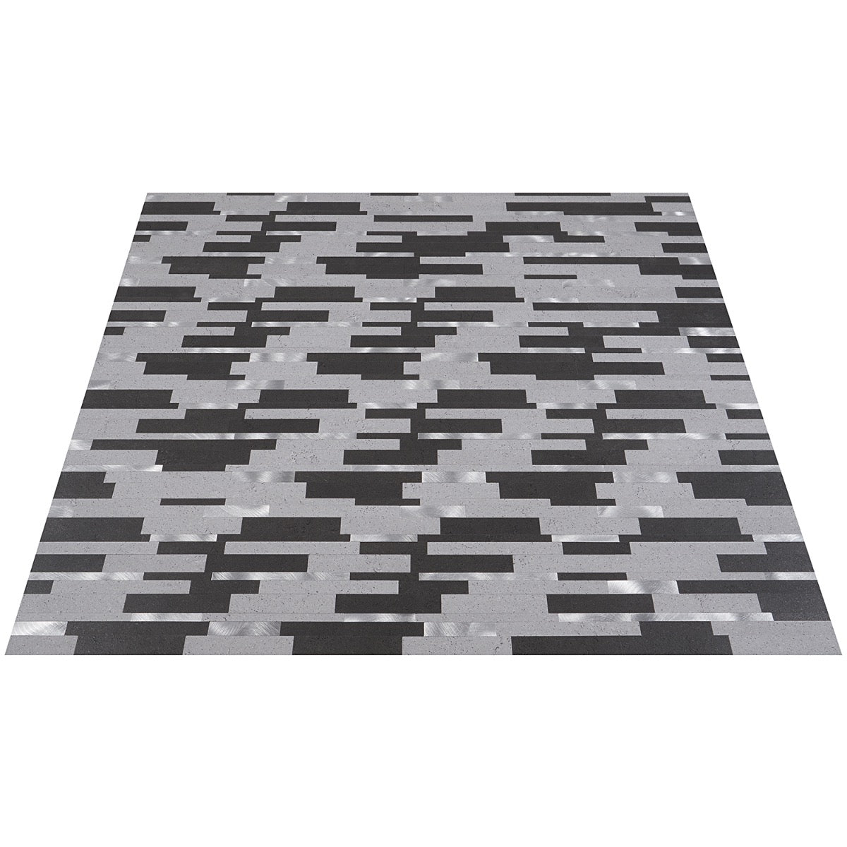 Bond Tile Easy Luxe Metalway Gray 11.81 in. x 11.81 in. SPC Peel and Stick Tile (0.96 Sq. Ft. / Sheet)