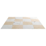 Fortunato Calacatta and Marfil 12x12 Polished Porcelain Checkerboard Tile