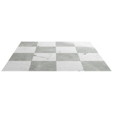 Fortunato Amani Gray and Calacatta White 12x12 Polished Porcelain Checkerboard Tile