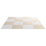Fortunato Calacatta and Marfil 12x12 Matte Porcelain Checkerboard Tile