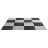 Fortunato Amani Gray and Nero Marquina Black 12x12 Matte Porcelain Checkerboard Tile