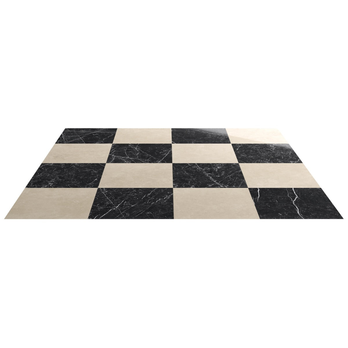 Fortunato Checkerboard Porcelain Tile - 12x12 Polished Marble Look