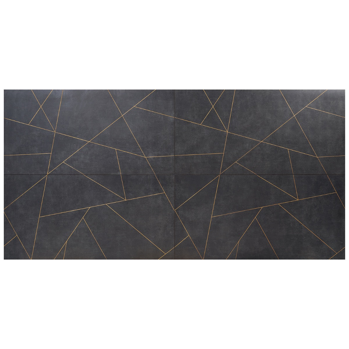 Whitney Ardesia Charcoal Black and Gold Line 24x48 Matte Porcelain Wall Tile