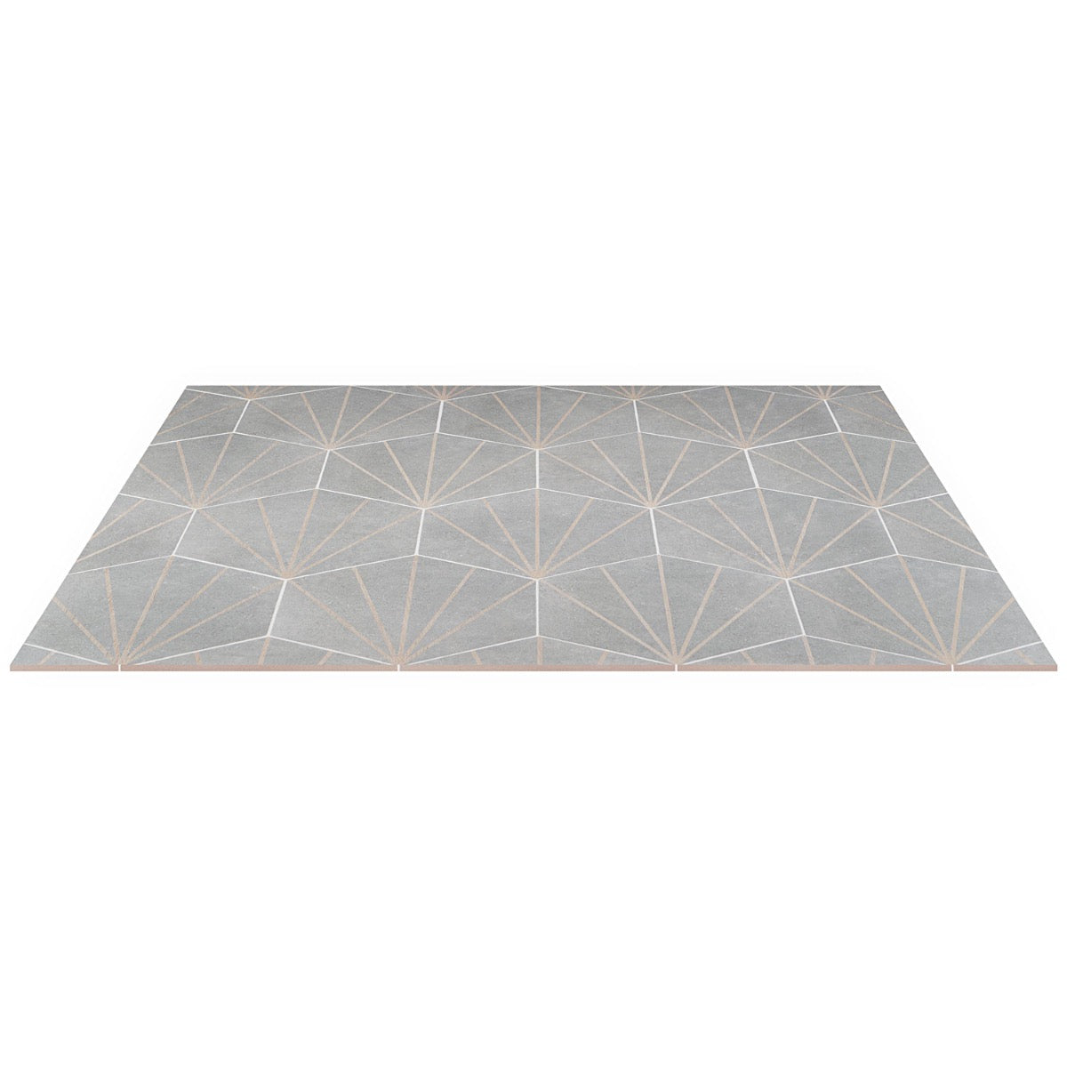 Lux Tile Pergola Beams Gray Hexagon Matte Porcelain Tile 12.5"
