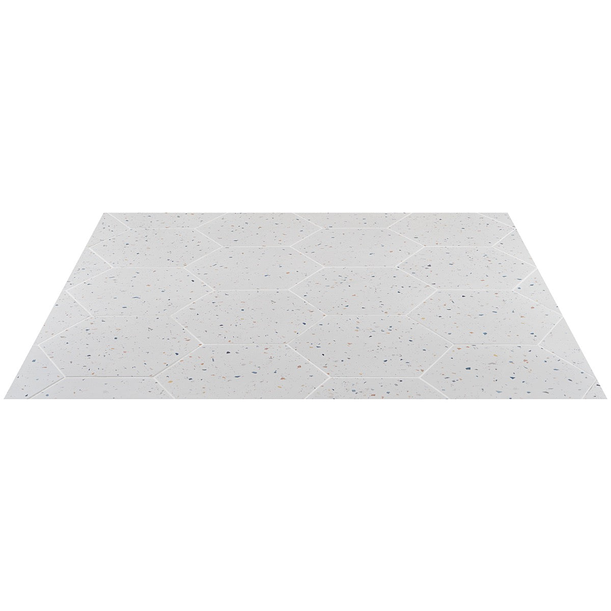 Six Hexagon Multi White Matte Porcelain Tile - 12.5" Terrazzo Look