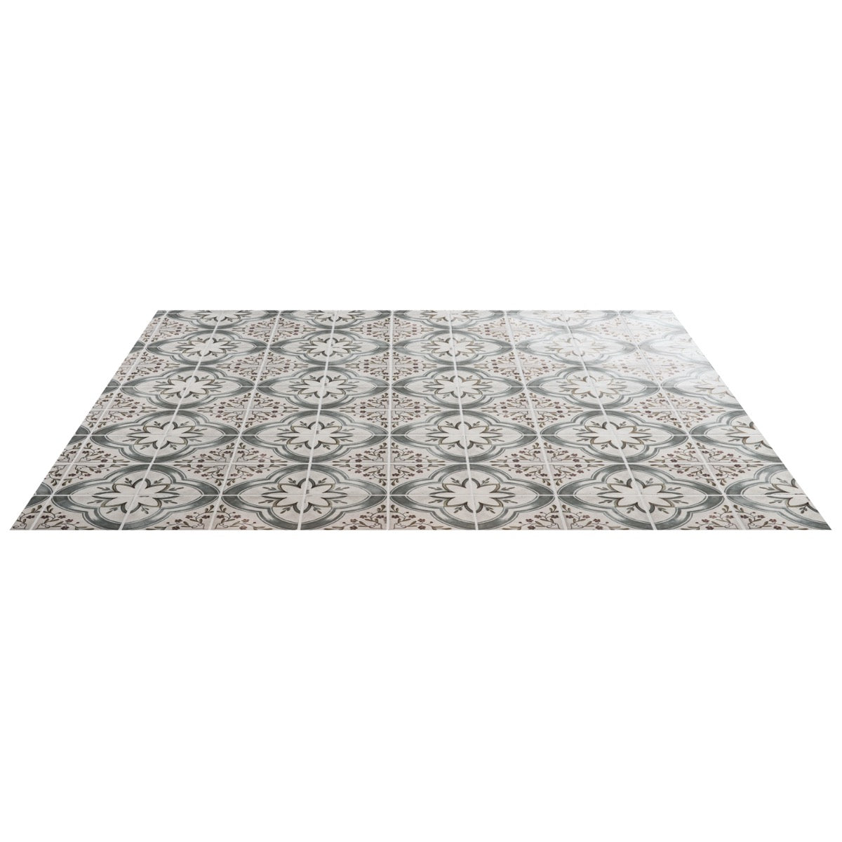 Paula Purroy Talia Blossom Blue Gray with Gold 5x5 Matte Ceramic Tile