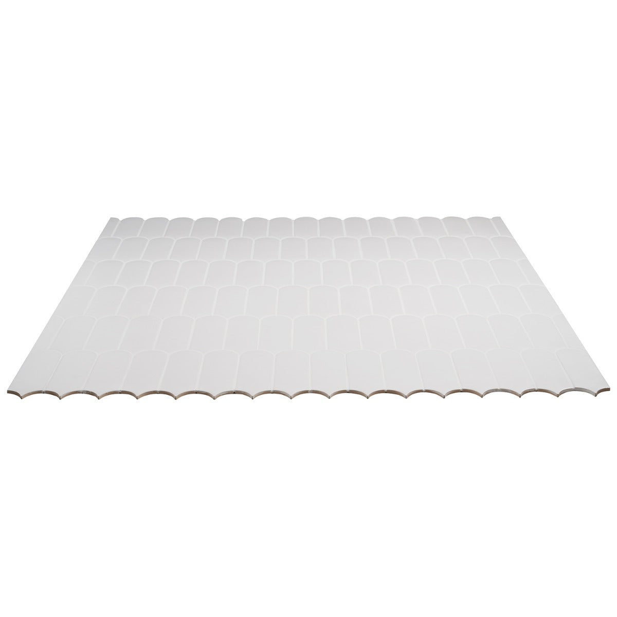 Parry White 3x8 Fishscale Matte Ceramic Wall Tile by Lux Tile