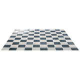 Greta Checkerboard Midnight Blue and Seashell White 5x5 Glossy Textured Porcelain Tile