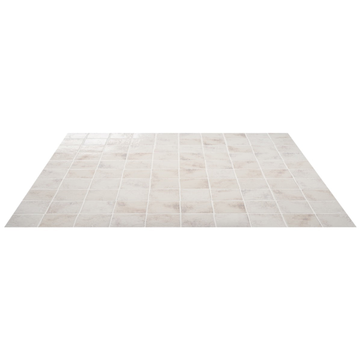 Greta Seashell White 5x5 Glossy Textured Porcelain Tile by Lux Tile