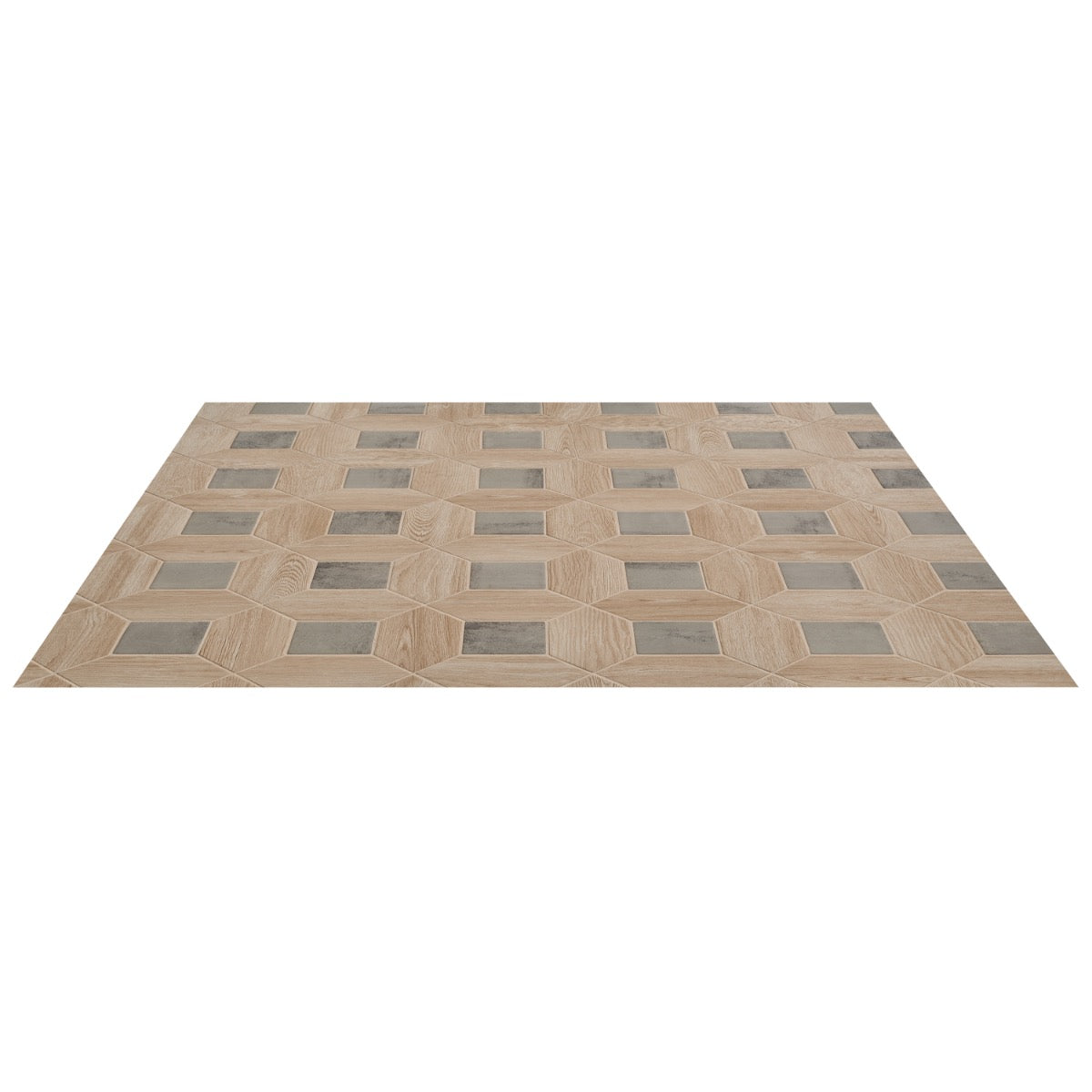 Morocco Oak Beige and Dove Gray Porcelain Tile - Square and Picket Shapes