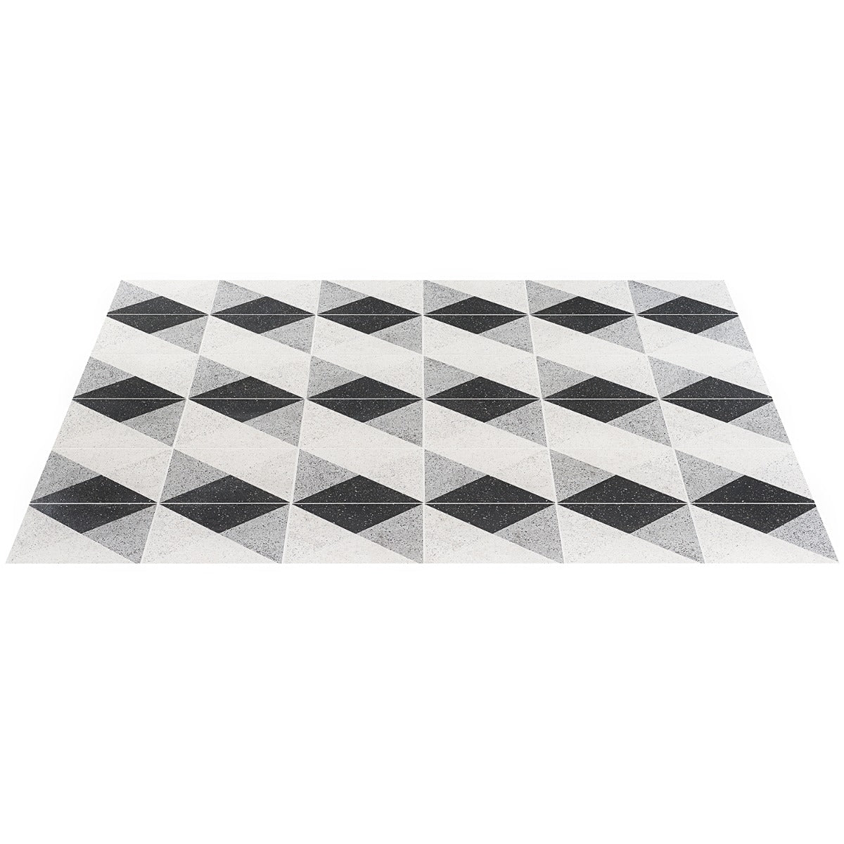 Art Geo Deco Charcoal Black Matte Porcelain Tile by Elizabeth Sutton - 8x8