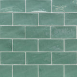 Lancaster Open Seas Green 3x6 Polished Ceramic Subway Tile - Lux Tile