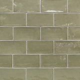 Lancaster Celery Green 3x6 Polished Ceramic Subway Tile for Walls
