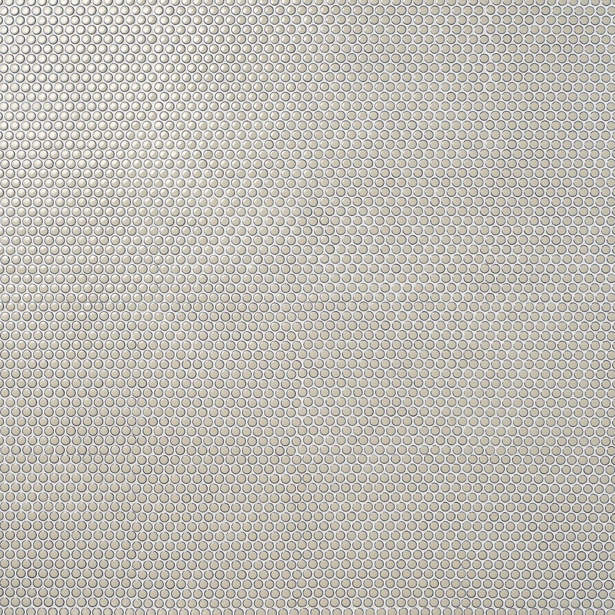 Eden Latte Beige Rimmed Penny Round Polished Porcelain Mosaic Tile