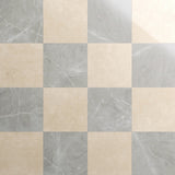Fortunato Marfil Beige and Amani Gray 12x12 Polished Porcelain Checkerboard Tile