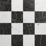 Fortunato Calacatta and Nero Marquina 12x12 Matte Porcelain Checkerboard Tile