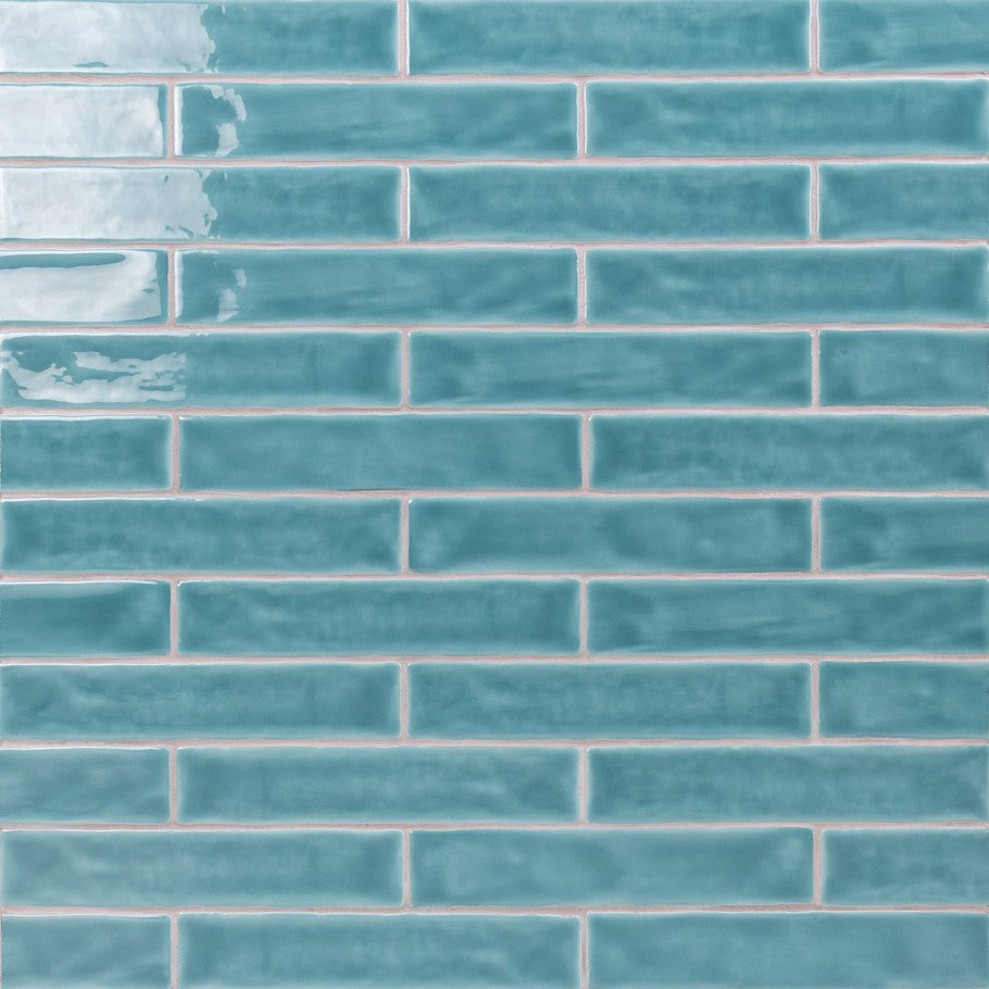 Lux Tile Seaport Aquamarine 2x10 Polished Ceramic Subway Tile