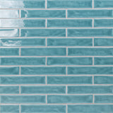 Lux Tile Seaport Aquamarine 2x10 Polished Ceramic Subway Tile